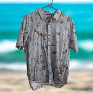 VANS Blue Floral Button-up Shirt Men’s Size Medium